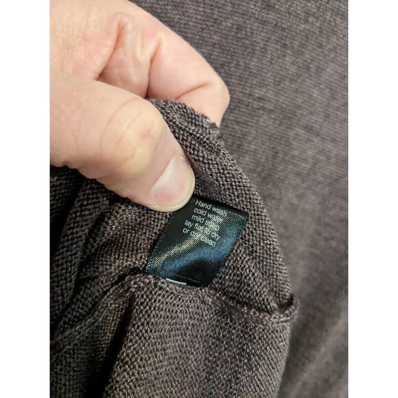 Peruvian Connection Women's Silk Wool Blend Faux-Wrap Dress XL Purple Grey - Picture 5 of 6